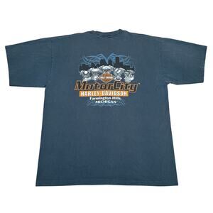 Vintage 2002 Harley Davidson Motor City Farmington Hills MI T Shirt XL USA